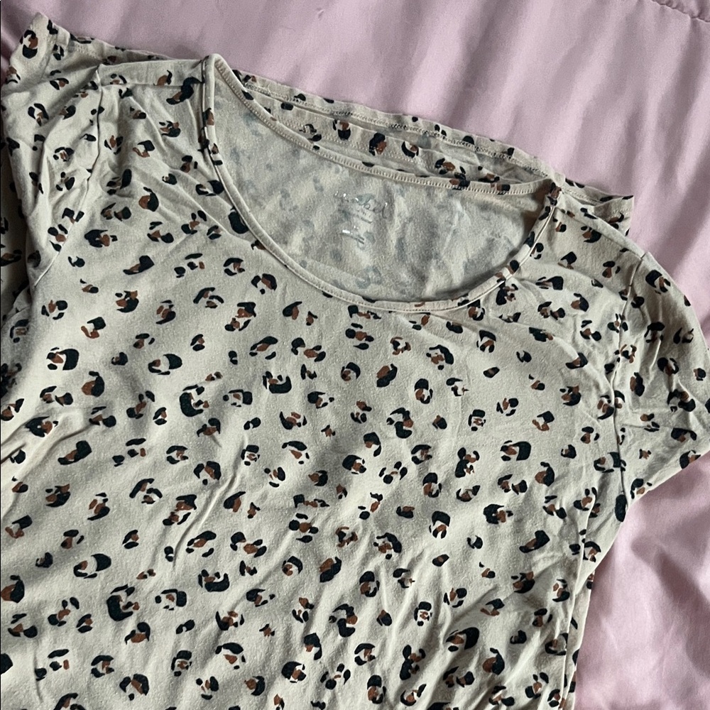 Isabel Maternity by Ingrid & Isabel Cream Scoop Neck Leopard Print Tee